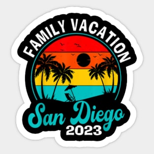 Vintage Family Trip Summer Vacation Beach 2023 Long Sleeve T-Shirt Sticker